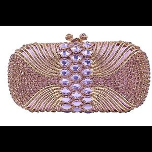Lavender rhinestone Evening Clutch